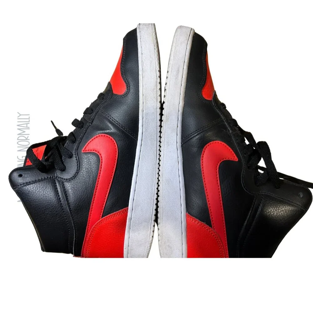 Nike Ebernon Mid 'Bred' 9.5 Red/Black
